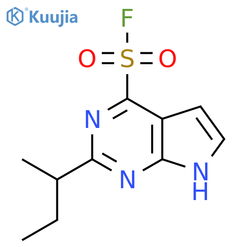 2-(butan-2-yl)-7H-pyrrolo2,3-dpyrimidine-4-sulfonyl fluoride structure