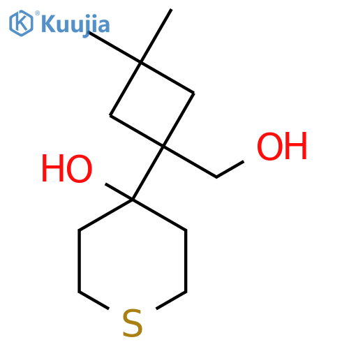 4-1-(hydroxymethyl)-3,3-dimethylcyclobutylthian-4-ol structure