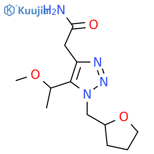 2-5-(1-methoxyethyl)-1-(oxolan-2-ylmethyl)-1H-1,2,3-triazol-4-ylacetamide structure