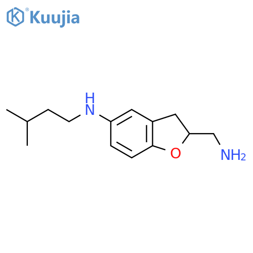2-(aminomethyl)-N-(3-methylbutyl)-2,3-dihydro-1-benzofuran-5-amine structure