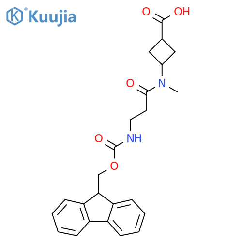 3-3-({(9H-fluoren-9-yl)methoxycarbonyl}amino)-N-methylpropanamidocyclobutane-1-carboxylic acid structure