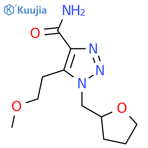 5-(2-methoxyethyl)-1-(oxolan-2-ylmethyl)-1H-1,2,3-triazole-4-carboxamide structure