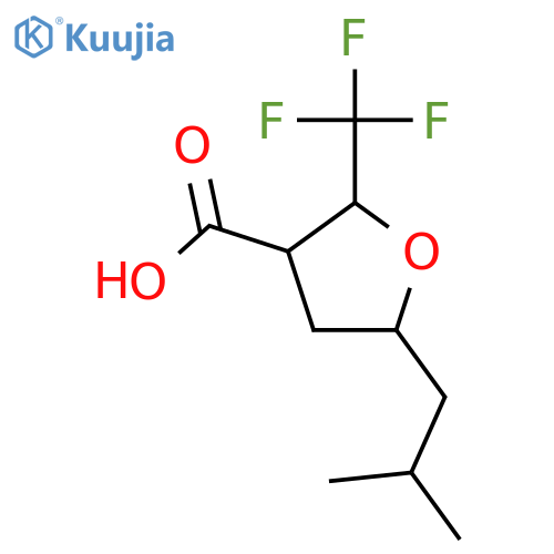 5-(2-methylpropyl)-2-(trifluoromethyl)oxolane-3-carboxylic acid structure