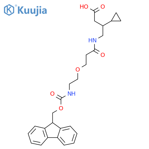 3-cyclopropyl-4-{3-2-({(9H-fluoren-9-yl)methoxycarbonyl}amino)ethoxypropanamido}butanoic acid structure