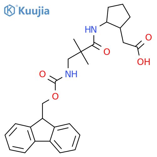 2-{2-3-({(9H-fluoren-9-yl)methoxycarbonyl}amino)-2,2-dimethylpropanamidocyclopentyl}acetic acid structure