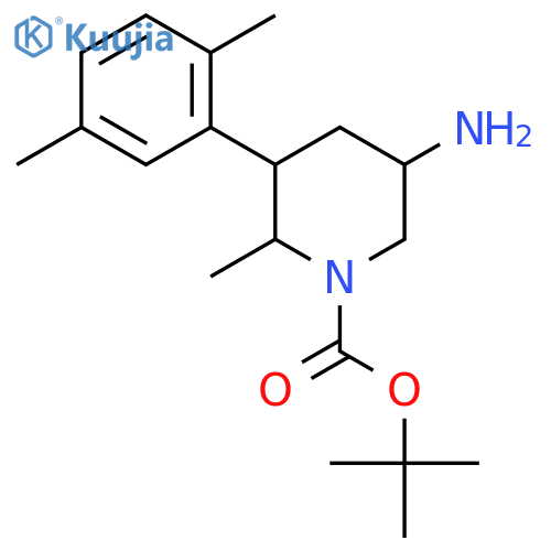 tert-butyl 5-amino-3-(2,5-dimethylphenyl)-2-methylpiperidine-1-carboxylate structure