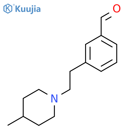 3-2-(4-methylpiperidin-1-yl)ethylbenzaldehyde structure