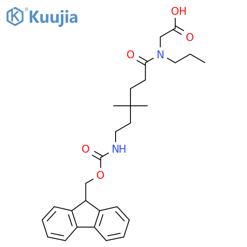 2-6-({(9H-fluoren-9-yl)methoxycarbonyl}amino)-4,4-dimethyl-N-propylhexanamidoacetic acid structure