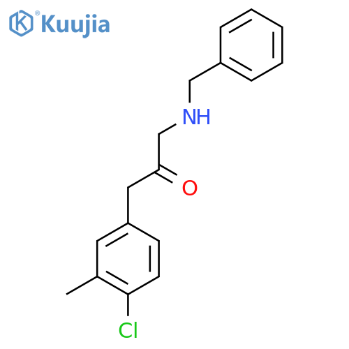 1-(benzylamino)-3-(4-chloro-3-methylphenyl)propan-2-one structure