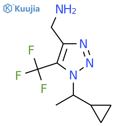 1-(1-cyclopropylethyl)-5-(trifluoromethyl)-1H-1,2,3-triazol-4-ylmethanamine structure