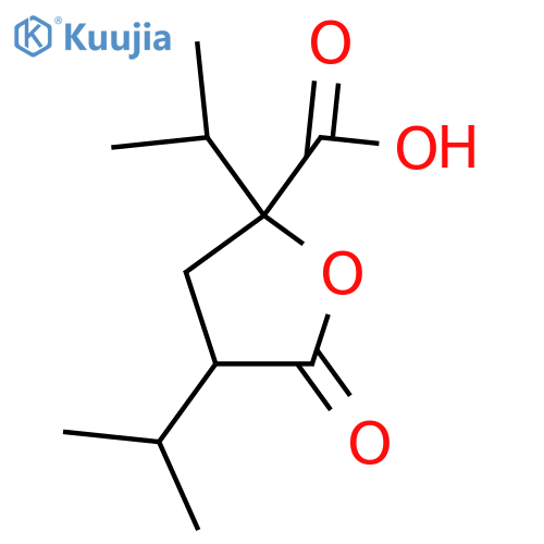 5-Oxo-2,4-bis(propan-2-yl)oxolane-2-carboxylic acid structure
