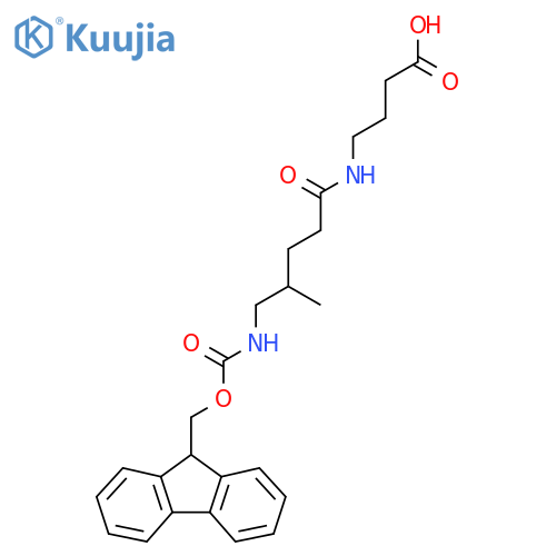 4-5-({(9H-fluoren-9-yl)methoxycarbonyl}amino)-4-methylpentanamidobutanoic acid structure
