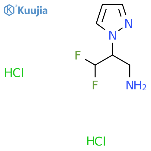 3,3-Difluoro-2-(1H-pyrazol-1-yl)propan-1-amine dihydrochloride structure