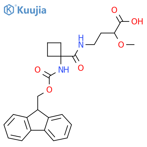 4-{1-({(9H-fluoren-9-yl)methoxycarbonyl}amino)cyclobutylformamido}-2-methoxybutanoic acid structure