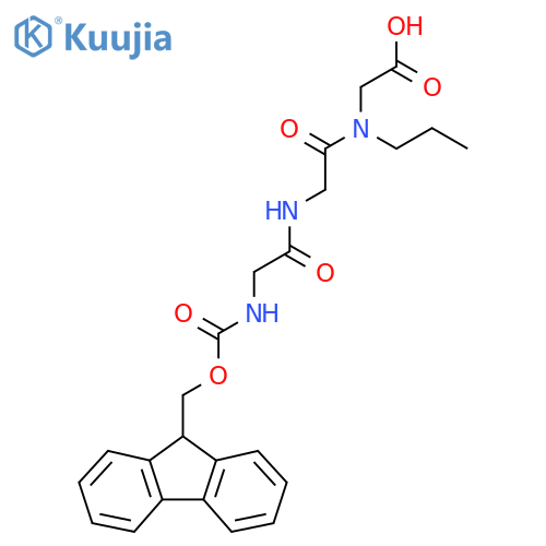 2-{2-2-({(9H-fluoren-9-yl)methoxycarbonyl}amino)acetamido-N-propylacetamido}acetic acid structure