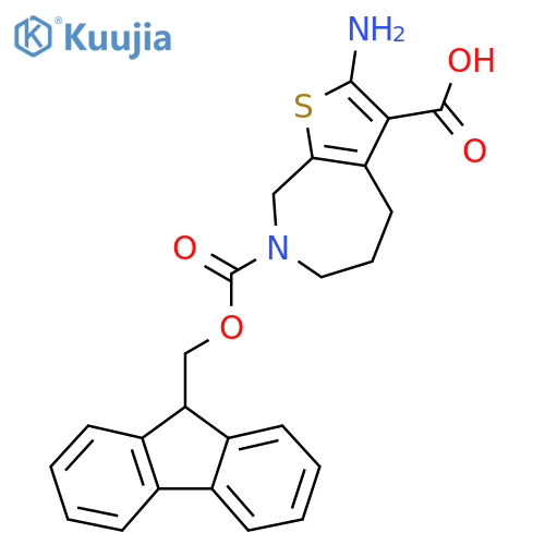 2-amino-7-{(9H-fluoren-9-yl)methoxycarbonyl}-4H,5H,6H,7H,8H-thieno2,3-cazepine-3-carboxylic acid structure