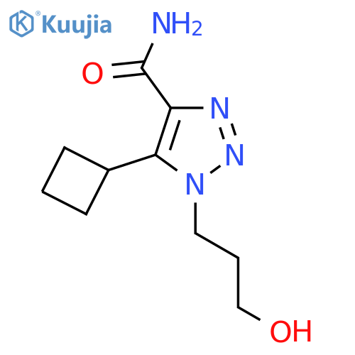 5-cyclobutyl-1-(3-hydroxypropyl)-1H-1,2,3-triazole-4-carboxamide structure