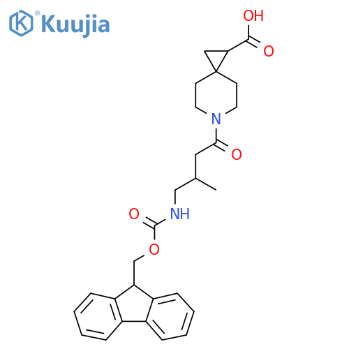 6-4-({(9H-fluoren-9-yl)methoxycarbonyl}amino)-3-methylbutanoyl-6-azaspiro2.5octane-1-carboxylic acid structure