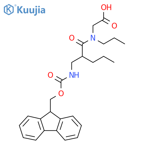 2-{2-({(9H-fluoren-9-yl)methoxycarbonyl}amino)methyl-N-propylpentanamido}acetic acid structure