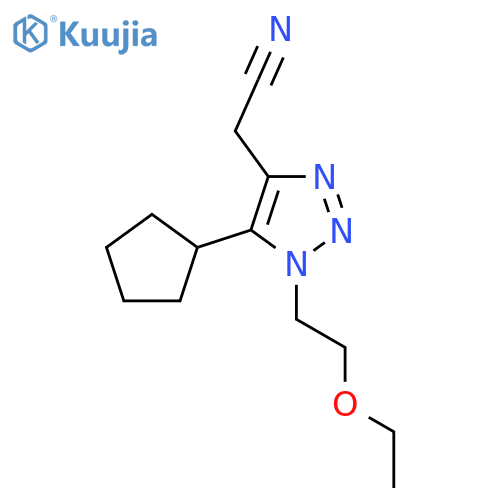 2-5-cyclopentyl-1-(2-ethoxyethyl)-1H-1,2,3-triazol-4-ylacetonitrile structure
