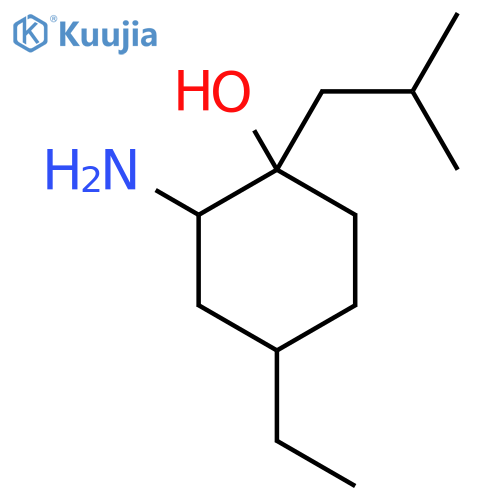 2-amino-4-ethyl-1-(2-methylpropyl)cyclohexan-1-ol structure