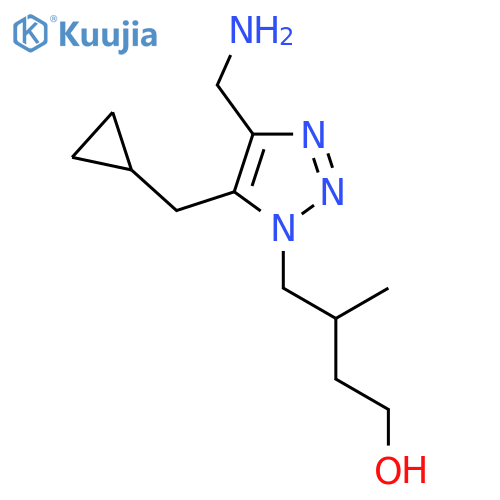 4-4-(aminomethyl)-5-(cyclopropylmethyl)-1H-1,2,3-triazol-1-yl-3-methylbutan-1-ol structure