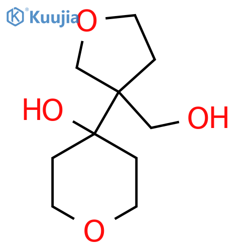 4-3-(hydroxymethyl)oxolan-3-yloxan-4-ol structure