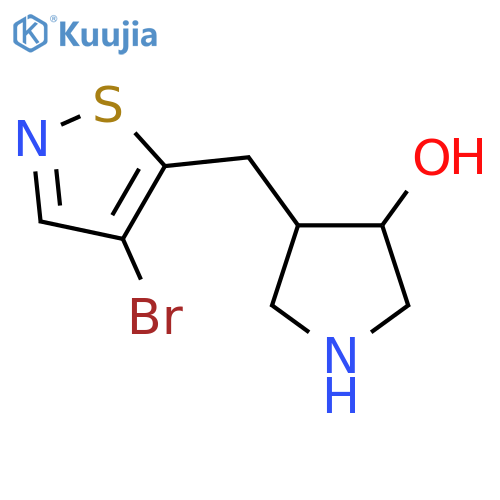 4-(4-bromo-1,2-thiazol-5-yl)methylpyrrolidin-3-ol structure