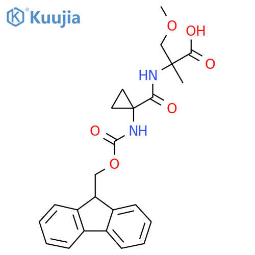 2-{1-({(9H-fluoren-9-yl)methoxycarbonyl}amino)cyclopropylformamido}-3-methoxy-2-methylpropanoic acid structure