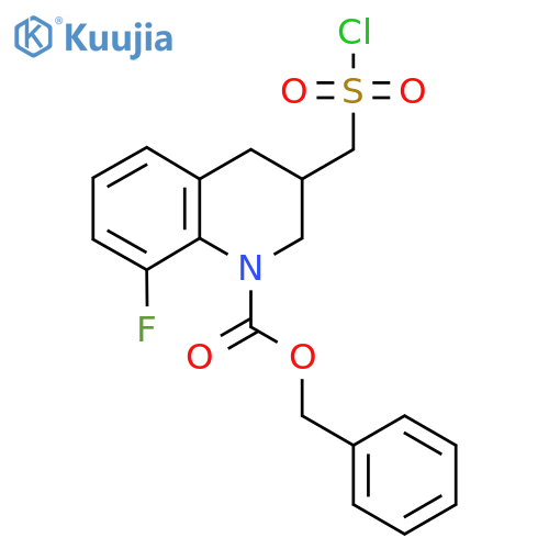 benzyl 3-(chlorosulfonyl)methyl-8-fluoro-1,2,3,4-tetrahydroquinoline-1-carboxylate structure