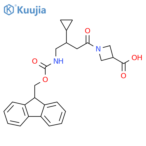 1-3-cyclopropyl-4-({(9H-fluoren-9-yl)methoxycarbonyl}amino)butanoylazetidine-3-carboxylic acid structure