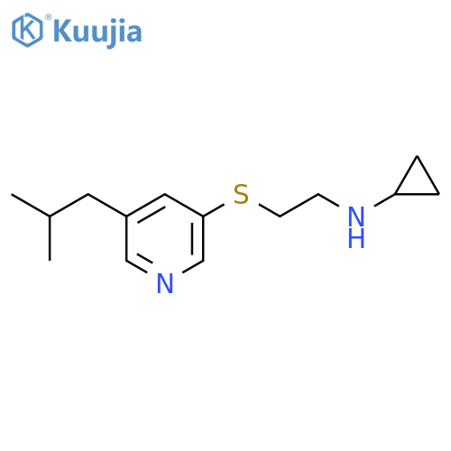 N-(2-{5-(2-methylpropyl)pyridin-3-ylsulfanyl}ethyl)cyclopropanamine structure