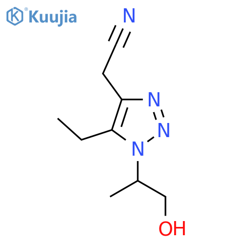 2-5-ethyl-1-(1-hydroxypropan-2-yl)-1H-1,2,3-triazol-4-ylacetonitrile structure