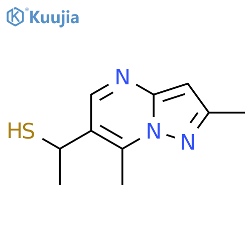 1-{2,7-dimethylpyrazolo1,5-apyrimidin-6-yl}ethane-1-thiol structure