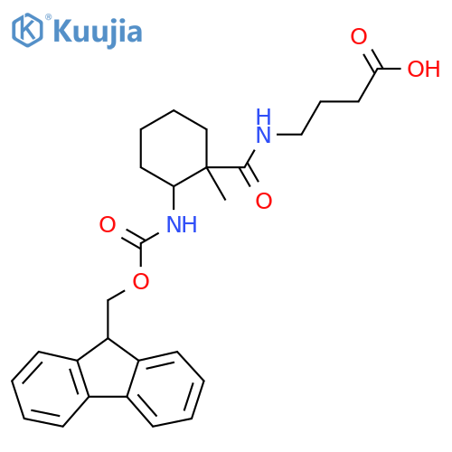 4-{2-({(9H-fluoren-9-yl)methoxycarbonyl}amino)-1-methylcyclohexylformamido}butanoic acid structure