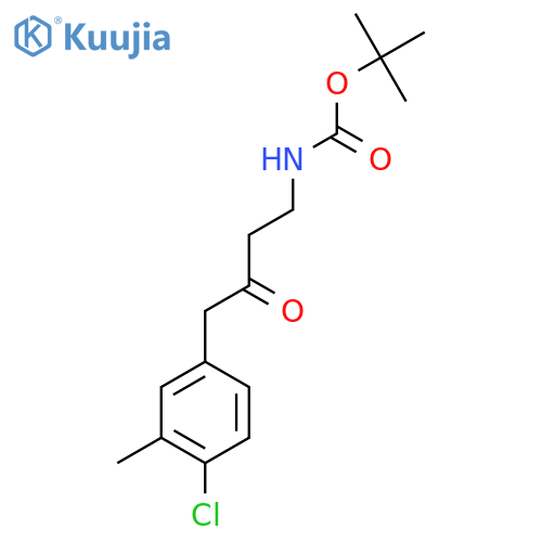 tert-butyl N-4-(4-chloro-3-methylphenyl)-3-oxobutylcarbamate structure