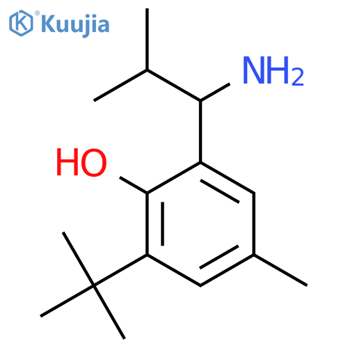 2-(1-amino-2-methylpropyl)-6-tert-butyl-4-methylphenol structure