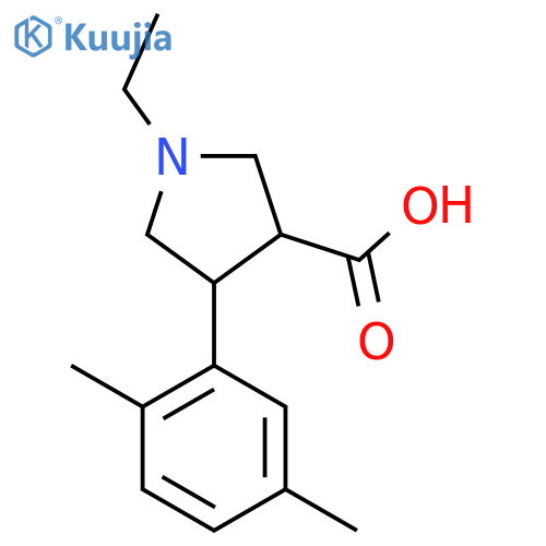4-(2,5-dimethylphenyl)-1-ethylpyrrolidine-3-carboxylic acid structure