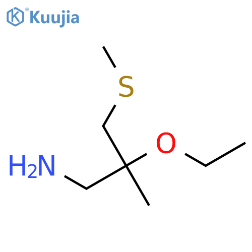2-ethoxy-2-methyl-3-(methylsulfanyl)propan-1-amine structure