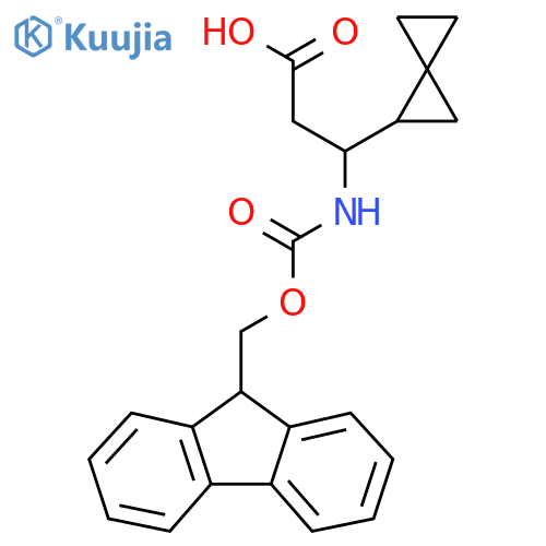 3-({(9H-fluoren-9-yl)methoxycarbonyl}amino)-3-{spiro2.2pentan-1-yl}propanoic acid structure