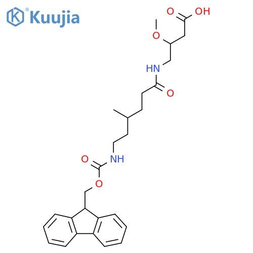 4-6-({(9H-fluoren-9-yl)methoxycarbonyl}amino)-4-methylhexanamido-3-methoxybutanoic acid structure