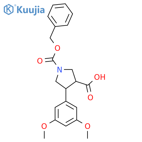 1-(benzyloxy)carbonyl-4-(3,5-dimethoxyphenyl)pyrrolidine-3-carboxylic acid structure