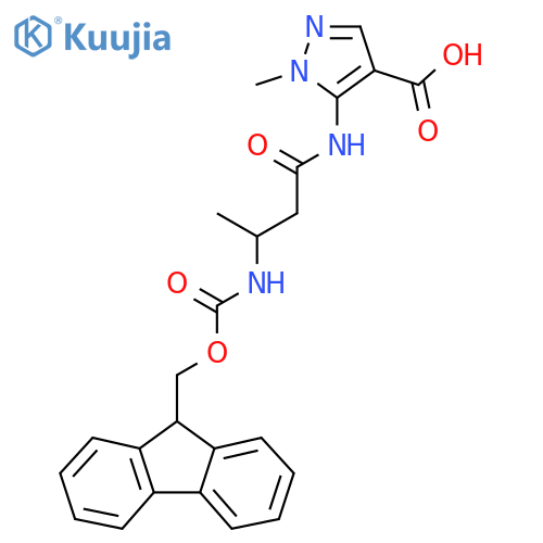 5-3-({(9H-fluoren-9-yl)methoxycarbonyl}amino)butanamido-1-methyl-1H-pyrazole-4-carboxylic acid structure