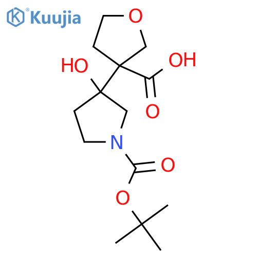 3-{1-(tert-butoxy)carbonyl-3-hydroxypyrrolidin-3-yl}oxolane-3-carboxylic acid structure