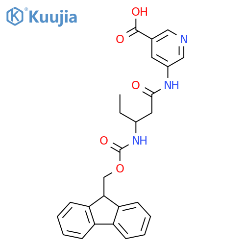5-3-({(9H-fluoren-9-yl)methoxycarbonyl}amino)pentanamidopyridine-3-carboxylic acid structure