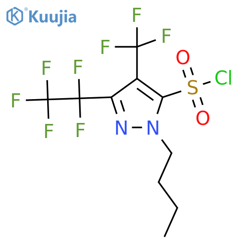 1-butyl-3-(1,1,2,2,2-pentafluoroethyl)-4-(trifluoromethyl)-1H-pyrazole-5-sulfonyl chloride structure