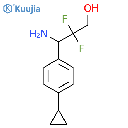 3-amino-3-(4-cyclopropylphenyl)-2,2-difluoropropan-1-ol structure