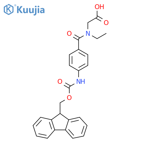 2-{N-ethyl-1-4-({(9H-fluoren-9-yl)methoxycarbonyl}amino)phenylformamido}acetic acid structure