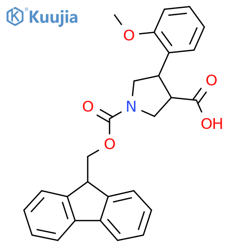 1-{(9H-fluoren-9-yl)methoxycarbonyl}-4-(2-methoxyphenyl)pyrrolidine-3-carboxylic acid structure
