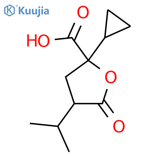 2-cyclopropyl-5-oxo-4-(propan-2-yl)oxolane-2-carboxylic acid structure